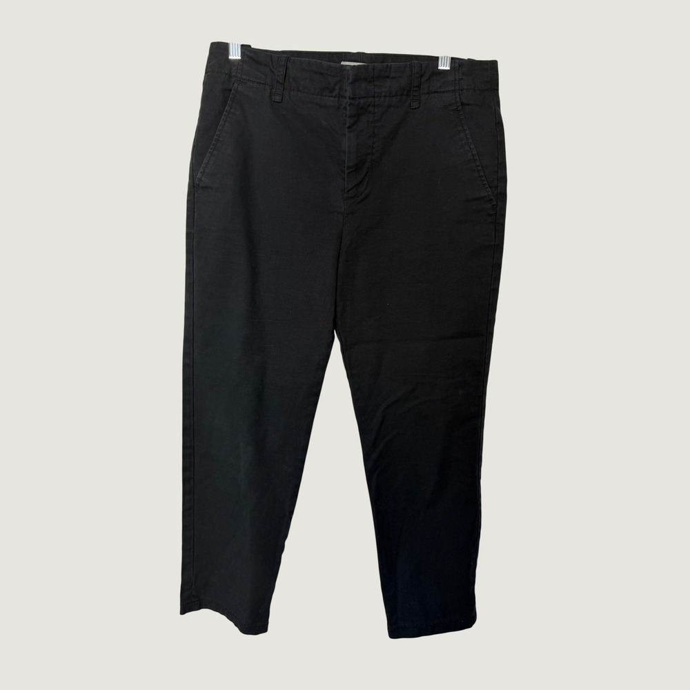 Vince Black Cotton Blend‎ Straight Leg Chino Pants Size 8 Back Flap Pockets